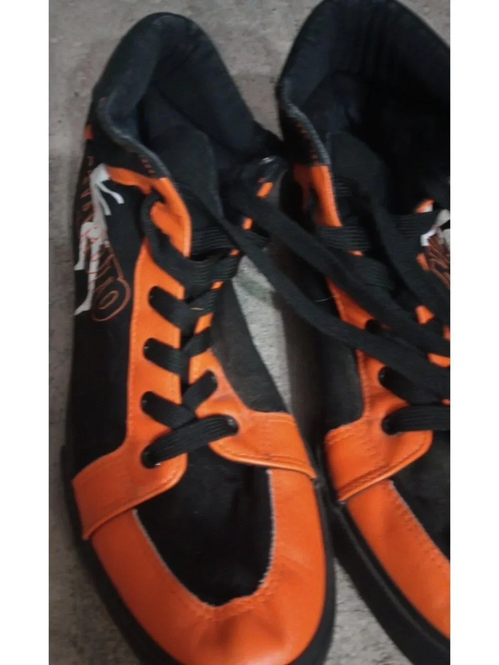 Naruto Shippuden High Top CANVAS  SHOES Men's size 10 Orange Black Lace Up